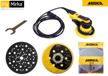 Mirka Deros Exzenterschleifer 650cv Ø 150 mm, 5,0 mm Hub inkl. Starter Kit